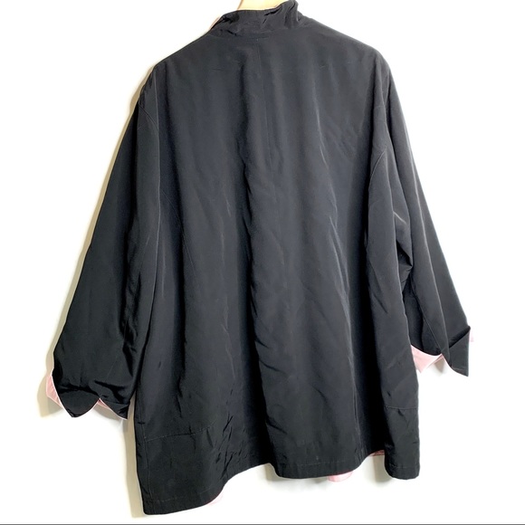 Pink and Black Reversible Rain Jacket Trench Coat - Picture 5 of 6